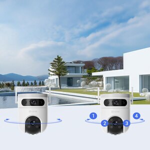 Camera IP Wireless EZVIZ H9c Dual, 3K, 5+5MP, IR, Auto Tracking, Motion Detection, alb Camera IP Wireless EZVIZ H9c Dual, 3K, 5+5MP, IR, Auto Tracking, Motion Detection, alb