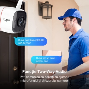 Camera IP Wireless exterior TP-LINK Tapo C310, SFHD 1296p, IR, Night Vision, Alb Camera IP Wireless exterior TP-LINK Tapo C310, SFHD 1296p, IR, Night Vision, Alb