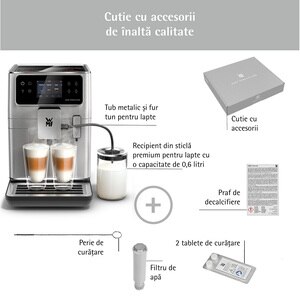 Espressor automat WMF Perfection 660 CP813D10, 3l, 1550W, 15 bar, argintiu-negru Espressor automat WMF Perfection 660 CP813D10, 3l, 1550W, 15 bar, argintiu-negru