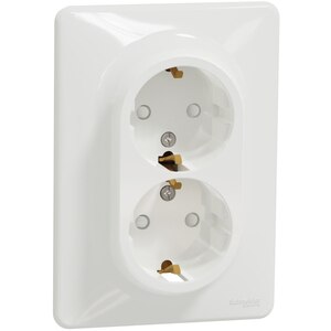 Priza dubla SCHNEIDER Sedna Design SDD311221, IP20, Obturatoare, alb Priza dubla SCHNEIDER Sedna Design SDD311221, IP20, Obturatoare, alb