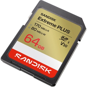 Card de memorie SANDISK Extreme Plus SD, SDXC, 64GB, 80MB/s, clasa 10 Card de memorie SANDISK Extreme Plus SD, SDXC, 64GB, 80MB/s, clasa 10