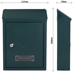Cutie postala ROTTNER Udine, Inchidere cheie, 70 x 215 x 300 mm, verde Cutie postala ROTTNER Udine, Inchidere cheie, 70 x 215 x 300 mm, verde