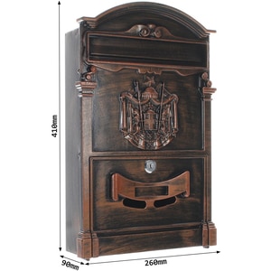 Cutie postala ROTTNER Ashford, Inchidere cheie, 90 x 260 x 410 mm, maro Cutie postala ROTTNER Ashford, Inchidere cheie, 90 x 260 x 410 mm, maro