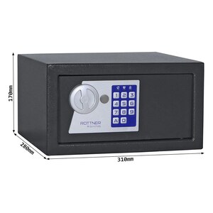 Seif mobila ROTTNER Jupiter 2 SameLock, inchidere electronica, 170 x 310 x 280mm, antracit Seif mobila ROTTNER Jupiter 2 SameLock, inchidere electronica, 170 x 310 x 280mm, antracit