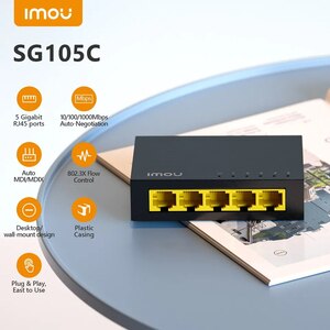 Switch IMOU SG105C, 5 porturi Gigabit, negru Switch IMOU SG105C, 5 porturi Gigabit, negru