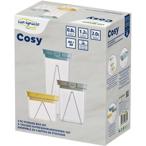 Set recipiente depozitare SAN IGNACIO Cosy, 3 piese, 0.8-2l, multicolor Set recipiente depozitare SAN IGNACIO Cosy, 3 piese, 0.8-2l, multicolor