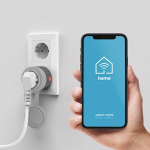 Priza inteligenta de exterior HAMA 00176624, Wi-Fi, 2300W, 10A, IP44, gri Priza inteligenta de exterior HAMA 00176624, Wi-Fi, 2300W, 10A, IP44, gri
