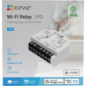 Releu smart EZVIZ T35W, Wi-Fi, cu programare si automatizare, control vocal, alb Releu smart EZVIZ T35W, Wi-Fi, cu programare si automatizare, control vocal, alb