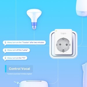 Priza inteligenta TP-LINK Tapo P100, Wi-Fi, 2300W, 10A, alb Priza inteligenta TP-LINK Tapo P100, Wi-Fi, 2300W, 10A, alb