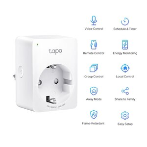 Priza inteligenta TP-LINK Tapo P110, Wi-Fi, 3680W, 16A, alb Priza inteligenta TP-LINK Tapo P110, Wi-Fi, 3680W, 16A, alb
