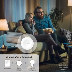 Comutator smart TP-LINK Tapo S200B, programabil, alb Comutator smart TP-LINK Tapo S200B, programabil, alb