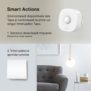 Intrerupator smart TP-LINK Tapo S210, Wi-Fi, alb Intrerupator smart TP-LINK Tapo S210, Wi-Fi, alb
