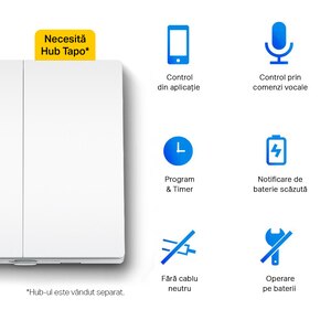 Intrerupator smart TP-LINK Tapo S220, Wi-Fi, alb Intrerupator smart TP-LINK Tapo S220, Wi-Fi, alb