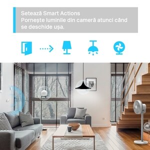 Senzor de miscare infrarosu TP-LINK Tapo T100, programabil, alb Senzor de miscare infrarosu TP-LINK Tapo T100, programabil, alb