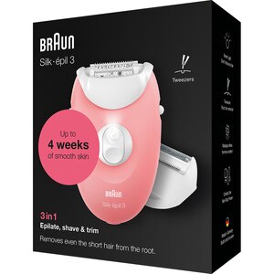 Epilator BRAUN Silk-epil 3 3-277, 20 pensete, 2 viteze, SoftLift Tips, retea, roz Epilator BRAUN Silk-epil 3 3-277, 20 pensete, 2 viteze, SoftLift Tips, retea, roz