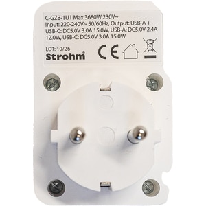 Adaptor priza STROHM, IP20, 3680W, alb Adaptor priza STROHM, IP20, 3680W, alb