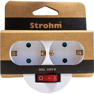 Adaptor priza STROHM, 2 prize, IP20, 3680W, alb Adaptor priza STROHM, 2 prize, IP20, 3680W, alb