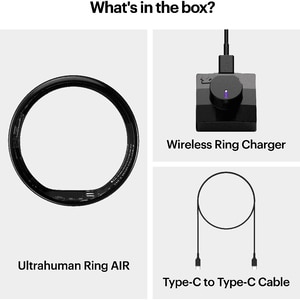 Smart Ring ULTRAHUMAN Ring Air, marimea 8, Black Smart Ring ULTRAHUMAN Ring Air, marimea 8, Black