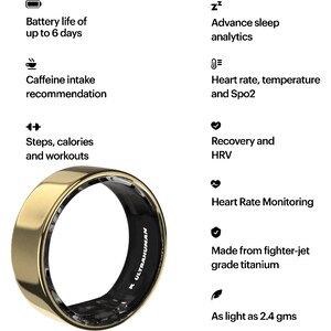 Smart Ring ULTRAHUMAN Ring Air, marimea 12, Gold Smart Ring ULTRAHUMAN Ring Air, marimea 12, Gold