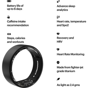 Smart Ring ULTRAHUMAN Ring Air, marimea 5, Grey Smart Ring ULTRAHUMAN Ring Air, marimea 5, Grey