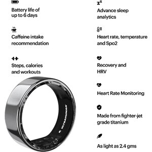 Smart Ring ULTRAHUMAN Ring Air, marimea 9, Silver Smart Ring ULTRAHUMAN Ring Air, marimea 9, Silver