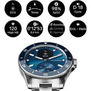 Smartwatch WITHINGS Scanwatch Nova, 42mm, Android/iOS, Albastru Smartwatch WITHINGS Scanwatch Nova, 42mm, Android/iOS, Albastru