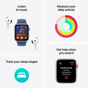 APPLE Watch SE (2nd Gen) V2, GPS + Cellular, 40mm, Silver Aluminium Case, Blue Cloud Sport Loop APPLE Watch SE (2nd Gen) V2, GPS + Cellular, 40mm, Silver Aluminium Case, Blue Cloud Sport Loop