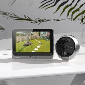 Sonerie video EZVIZ DP2 2K, 4600 mAh, Wi-Fi, ecran 4,3", unghi 166, Senzor PIR/Temperatura/Lumina, argintiu Sonerie video EZVIZ DP2 2K, 4600 mAh, Wi-Fi, ecran 4,3", unghi 166, Senzor PIR/Temperatura/Lumina, argintiu
