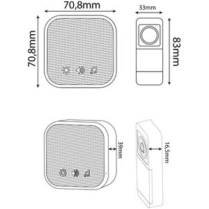 Sonerie wireless ENTAC, 150m, IP44, alb Sonerie wireless ENTAC, 150m, IP44, alb