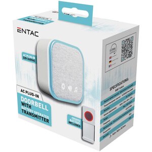 Sonerie wireless ENTAC, 150m, IP44, alb Sonerie wireless ENTAC, 150m, IP44, alb