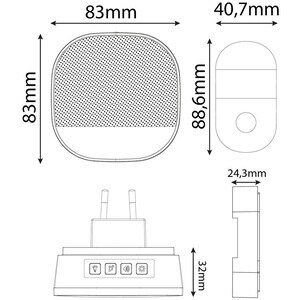 Sonerie wireless ENTAC, 150m, IP44, alb Sonerie wireless ENTAC, 150m, IP44, alb
