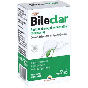 Supliment alimentar Bileclar, 30 capsule moi, SUN WAVE PHARMA Supliment alimentar Bileclar, 30 capsule moi, SUN WAVE PHARMA