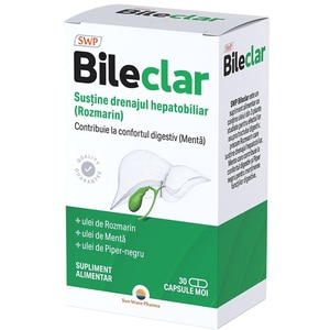 Supliment alimentar Bileclar, 30 capsule moi, SUN WAVE PHARMA Supliment alimentar Bileclar, 30 capsule moi, SUN WAVE PHARMA