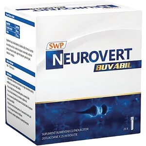Supliment Neurovert buvabil, 20 fiole x 25ml, SUN WAVE Supliment Neurovert buvabil, 20 fiole x 25ml, SUN WAVE