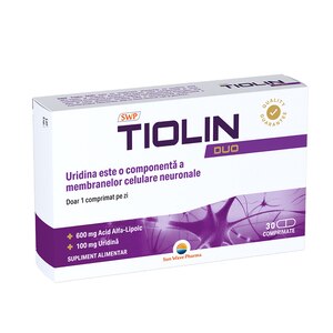 Supliment Tiolin Duo, 30 comprimate, SUN WAVE Supliment Tiolin Duo, 30 comprimate, SUN WAVE
