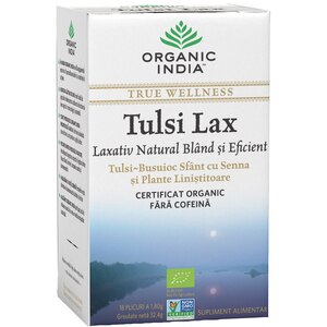 Ceai ORGANIC INDIA Tulsi Lax, 18 plicuri, 32.4g Ceai ORGANIC INDIA Tulsi Lax, 18 plicuri, 32.4g