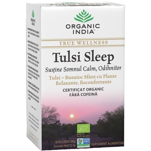 Ceai ORGANIC INDIA Tulsi Sleep, 18 plicuri, 32.4g Ceai ORGANIC INDIA Tulsi Sleep, 18 plicuri, 32.4g