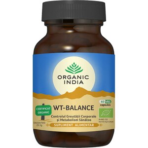 Supliment alimentar Wt-Balance Metabolism sanatos, 60 capsule, ORGANIC INDIA Supliment alimentar Wt-Balance Metabolism sanatos, 60 capsule, ORGANIC INDIA
