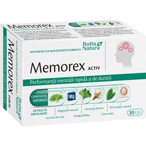 Supliment alimentar Memorex Activ, 30 capsule, ROTTA NATURA Supliment alimentar Memorex Activ, 30 capsule, ROTTA NATURA