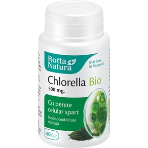 Supliment alimentar Chlorella Bio 500mg, 60 comprimate, ROTTA NATURA Supliment alimentar Chlorella Bio 500mg, 60 comprimate, ROTTA NATURA