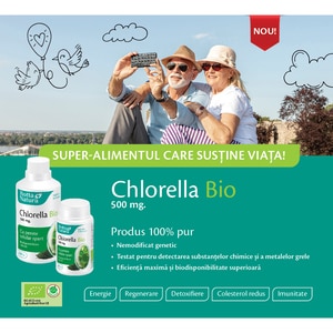 Supliment alimentar Chlorella Bio 500mg, 60 comprimate, ROTTA NATURA Supliment alimentar Chlorella Bio 500mg, 60 comprimate, ROTTA NATURA