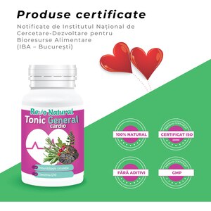 Supliment alimentar Tonic General cardio, 60 capsule, REVO NATURAL Supliment alimentar Tonic General cardio, 60 capsule, REVO NATURAL