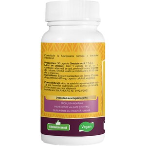 Supliment Senna laxativ natural, 30 capsule, NUTRIFIC Supliment Senna laxativ natural, 30 capsule, NUTRIFIC