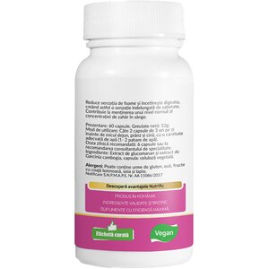 Supliment Reducerea senzatiei de foame, 60 capsule, NUTRIFIC Supliment Reducerea senzatiei de foame, 60 capsule, NUTRIFIC