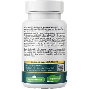 Supliment Glicemo Diabet Formula, 60 capsule, NUTRIFIC Supliment Glicemo Diabet Formula, 60 capsule, NUTRIFIC