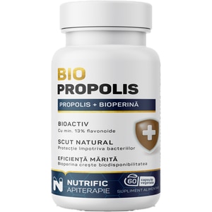 Supliment Propolis activat cu bioperina, 60 capsule, NUTRIFIC Supliment Propolis activat cu bioperina, 60 capsule, NUTRIFIC