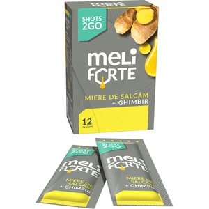 Pachet 2 x Miere de salcam si ghimbir x 12 plicuri, 240 g, MELIFORTE Pachet 2 x Miere de salcam si ghimbir x 12 plicuri, 240 g, MELIFORTE
