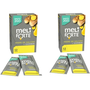 Pachet 2 x Miere de salcam si ghimbir x 12 plicuri, 240 g, MELIFORTE Pachet 2 x Miere de salcam si ghimbir x 12 plicuri, 240 g, MELIFORTE