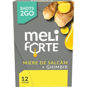 Pachet 2 x Miere de salcam si ghimbir x 12 plicuri, 240 g, MELIFORTE Pachet 2 x Miere de salcam si ghimbir x 12 plicuri, 240 g, MELIFORTE