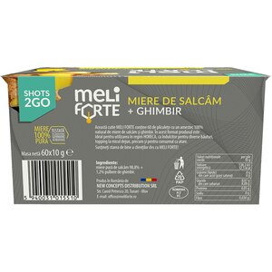 Pachet 2 x Miere de salcam si ghimbir x 12 plicuri, 240 g, MELIFORTE Pachet 2 x Miere de salcam si ghimbir x 12 plicuri, 240 g, MELIFORTE